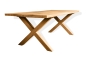 Mobile Preview: Küchentisch Esstisch 2-Bretter Massivholz Eiche Massiv 40mm mit großem X Tischgestell naturgeölt